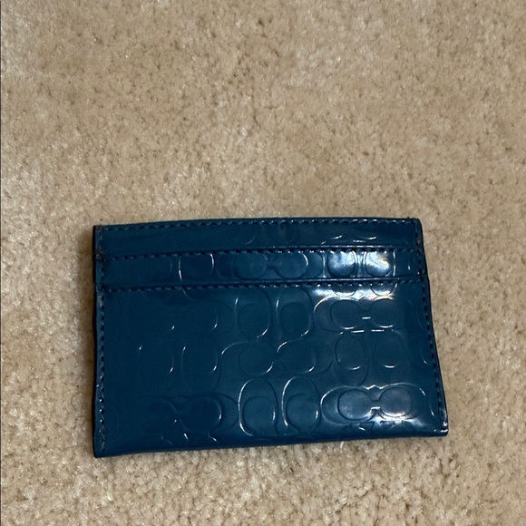 Coach Blue Embossed Card Holder - Picture 2 of 6